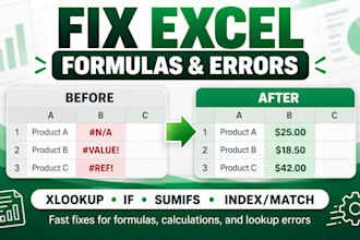 fix excel formulas and errors