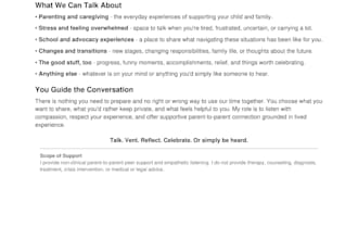 provide parent to parent support for disability caregivers