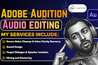 do podcast audio editing, enhancements, sound design, cuts and repair, mastering