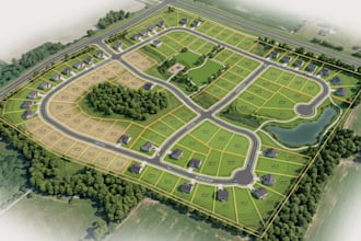 render land subdivision plan, site plan, plot plan and land survey map design