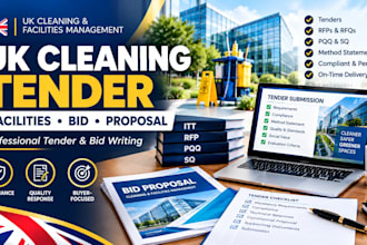 write UK cleaning and facilities management tender bid proposals