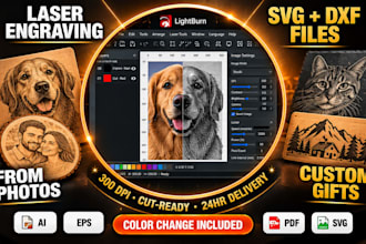 do laser engraving svg dxf files from photos for custom gift projects
