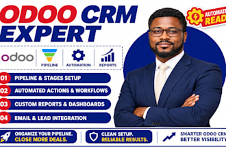 be your odoo CRM expert for pipeline setup, automation and reports