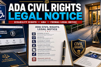 draft a formal ada civil rights legal notice to enforce your rights