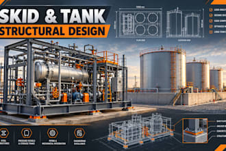 design industrial equipment skid framing and tank foundation calculations