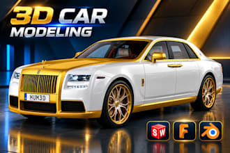 do 3d car modeling, 3d vehicle design, automotive design, realistic car render