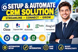 setup close io capsule CRM dubsado 17hats honeybook salesflare flowlu automation