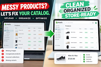 organize, upload and optimize shopify product catalog
