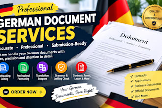 prepare, format and proofread german legal and official documents