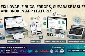 fix lovable bugs, errors, supabase issues and broken app features
