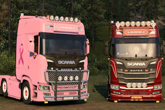 custom high 3d quality ets 2 and ats skin and trucks ets trailer, ats map