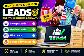 sweeps leads, gamble leads, usa leads, senior elderly leads