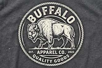 design classic buffalo logo for apparel