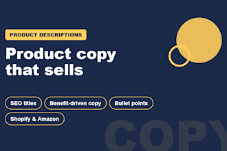 write SEO product descriptions for your shopify or amazon store