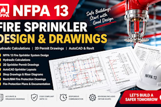 create nfpa 13 fire sprinkler permit drawings and hydraulic calculations