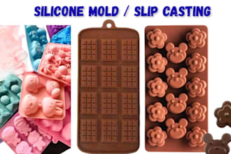 design custom silicone mold, 3d chocolate mold, candle, soap resin 3d printing