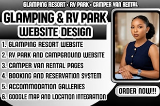 design a glamping, rv park and camper van rental website