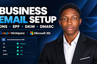 setup business email google workspace spf dns email security gmail microsoft 365