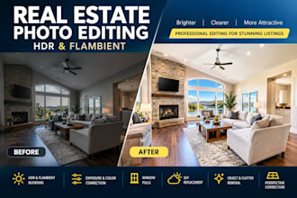 edit natural hdr flambient real estate photos professionally