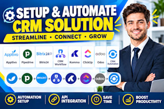 setup apptivo pipedrive bitrix24 CRM workflow kommo clickup odoo CRM automation