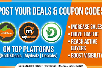 post your deal on top hotukdealz, mydealz, dealabs and coupon code submission