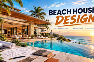 do 3d beach house beach house design 3d rendering waterfront villa coastal home