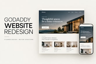 design godaddy redesign and develop godaddy website, godaddy website development