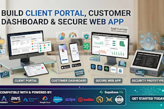 build client portal, customer dashboard and secure web app