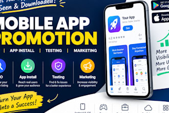 promote your mobile app with aso, app testing and marketing