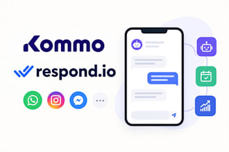 setup kommo CRM, respond io, ai chatbot, whatsapp automation and ai agent