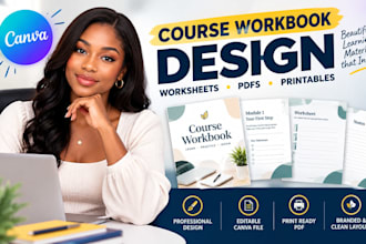 design canva course workbooks, worksheets, printable pdfs for your course