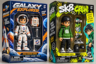 design kids product packaging, retail toy packaging, retail box with dieline