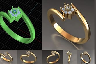 custom 3d jewelry design jewelry cad jewelry rendering in stl 3dm for 3d print