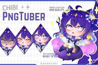design a anime pngtuber model or cute png tuber streamers, giftuber, avatar
