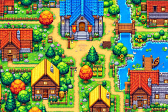 create top down pixel art tilesets and rpg game environments