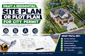 draft a residential site plan or plot plan for city permit