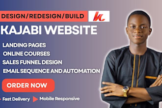design kajabi landing page website for kajabi online course