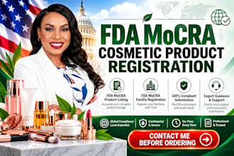 register cosmetic fda mocra, label compliance, mocra product listing, US agent