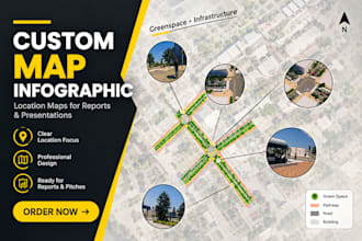 design custom map infographic location map for presentation reports and pithes