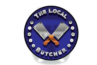 design monogram local butcher brand logo