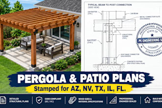 create arizona nevada texas illinois and florida pergola and patio cover plan