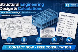 provide structural engineering design and calculations