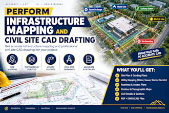 perform infrastructure mapping and civil site cad drafting