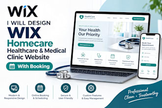 design wix homecare healthcare medical clinic website with booking