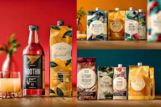 do product packaging design, label and box design, ai packaging into print ready