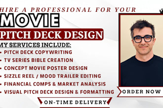 create a pitch deck presentation for your movie, TV show, and podcast