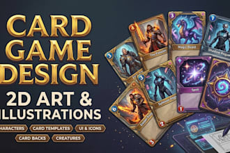 design a custom card game template, card frame, layout or tcg card