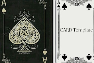 design a custom card game template, card frame, layout or tcg card