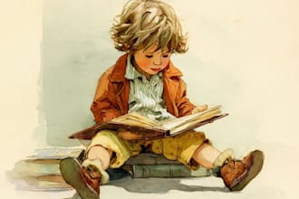 children story book illustration, children story book