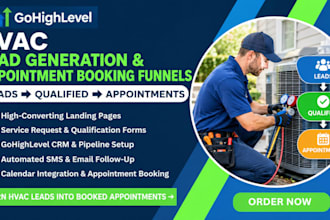 hvac lead generation and appointment booking funnels with gohighlevel automation